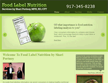 Tablet Screenshot of foodlabelnutrition.com